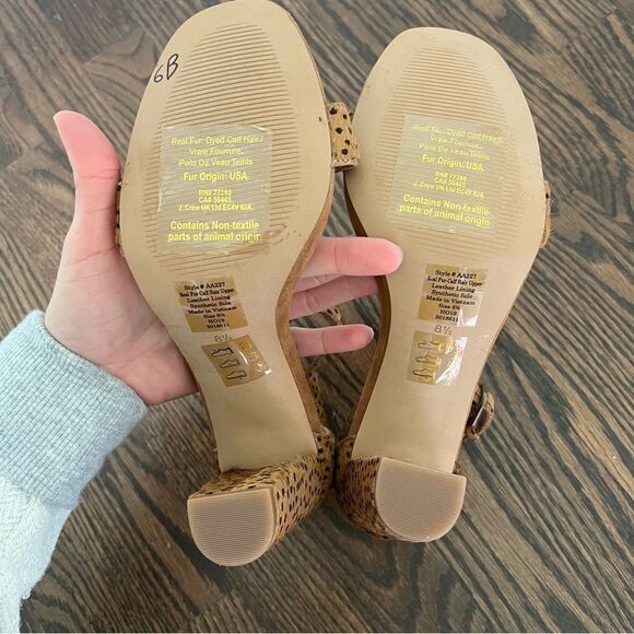 Madewell The Brooke Ankle-Strap Heels Sandal in Spot Dot Calf Hair NEW Size 8,5 - Picture 7 of 8